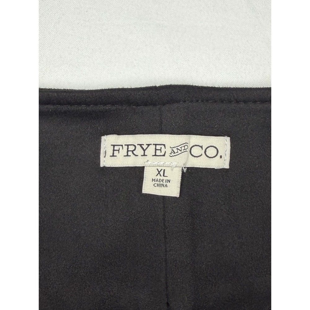 Frye & Co Skirt Womens XL Black Faux Suede A Line Knee Length Button Front Fall - Picture 4 of 12